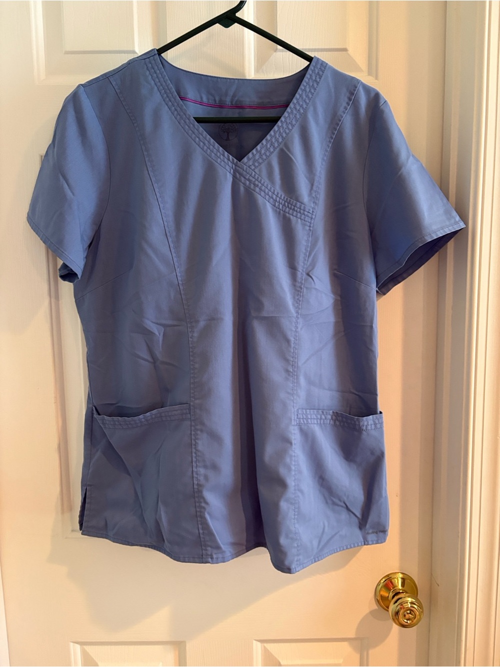 healing hands Ceil Blue Women’s V-Neck Scrub Top